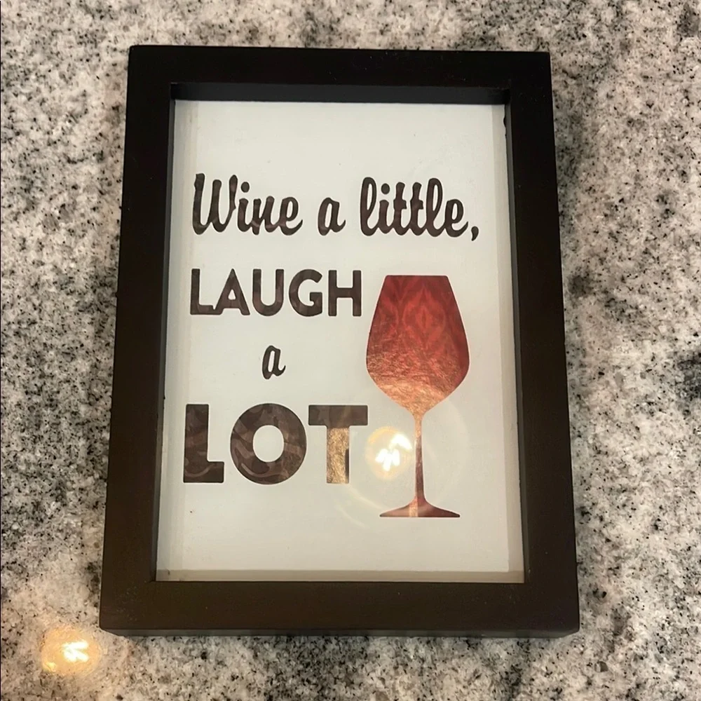 ⭐️Black Framed Wine Quote Art
